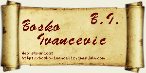 Boško Ivančević vizit kartica